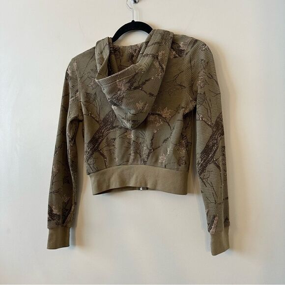 Aritzia-Tna Thermal Zip Hoodie In Pacific Forest - Picture 7 of 10